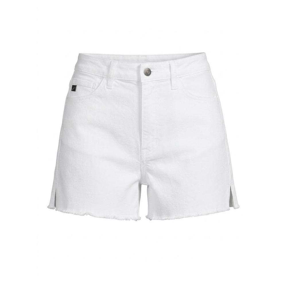 Kancan Denim Shorts Women Size L White Raw Hem High Rise KC5033WT